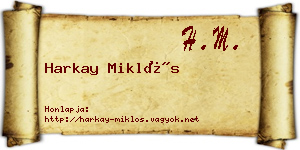 Harkay Miklós névjegykártya